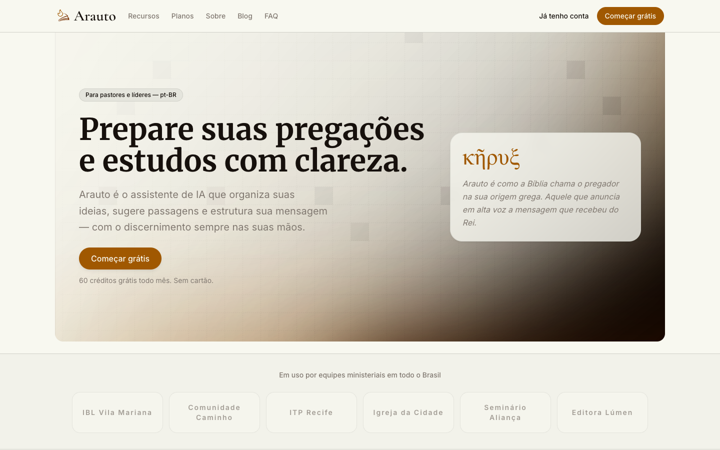 Arauto — Assistente de IA Pastoral